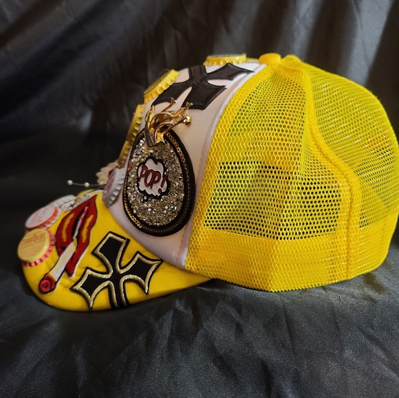 Fly Unique Trendy Yellow/Black Bottlecap Hat - Picture 3 of 4